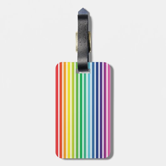 Pride lgbtq lgbt regenboogwitte strepen patroon bagagelabel (Achterkant verticaal)