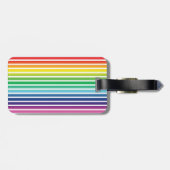 Pride lgbtq lgbt regenboogwitte strepen patroon bagagelabel (Achterkant horizontaal)