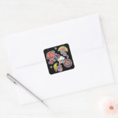 Pride+LGBTQ. Liefde trots. Rainbooghart met bloem Vierkante Sticker (Envelop)