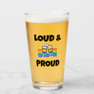 Pride LGBTQ Loud en rode regenboog Glas