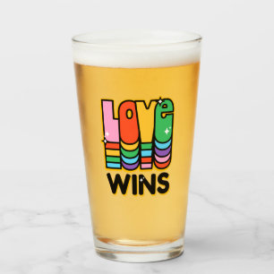 Pride LGBTQ Love wint Rainbow Retro-typografie Glas