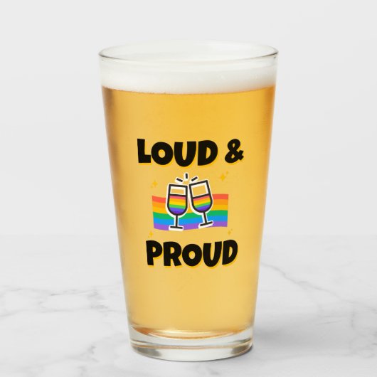 Pride LGBTQ Luid en Trotse Regenboog Glas (Voorkant gevuld)