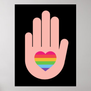 Pride lgbtq queer-liefde voor regenboogkleuren poster