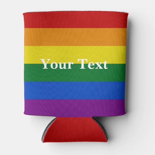 Pride LGBTQ Rainbow Flag Custom Text Koelbox Blikjeskoeler (Voorkant)