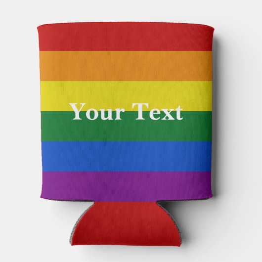 Pride LGBTQ Rainbow Flag Custom Text Koelbox Blikjeskoeler (Achterkant)