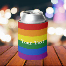 Pride LGBTQ Rainbow Flag Custom Text Koelbox