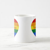 Pride LGBTQ Rainbow Heart Flag Aangepaste tekst Koffiemok (Center)