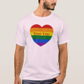 Pride LGBTQ Rainbow Heart Flag Custom Text Unisex T-shirt (Voorkant)