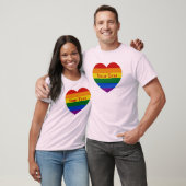Pride LGBTQ Rainbow Heart Flag Custom Text Unisex T-shirt (Unisex)