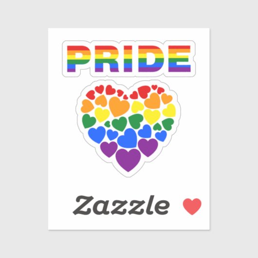 PRIDE LGBTQ Regenboog Harten Custom-Cut Vinyl Sticker (Vel)