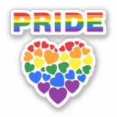 PRIDE LGBTQ Regenboog Harten Custom-Cut Vinyl Sticker (Voorkant)