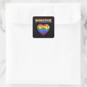 PRIDE LGBTQ Regenboog Harten Vierkante Sticker (Tas)