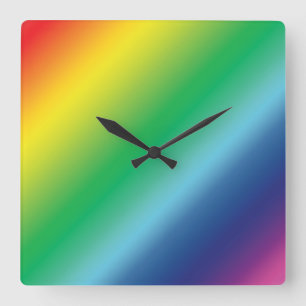 Pride lgbtq-regenboogkleuren, vierkante klok