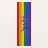 Pride LGBTQ regenboogvlag Aangepaste naam Yoga Mat (Voorkant)