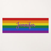 Pride LGBTQ regenboogvlag Aangepaste naam Yoga Mat (Voorkant (horizontaal))