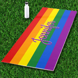 Pride LGBTQ regenboogvlag Aangepaste naam Yoga Mat