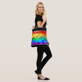 Pride LGBTQ regenboogvlag Grote Canvas tas (Op model)