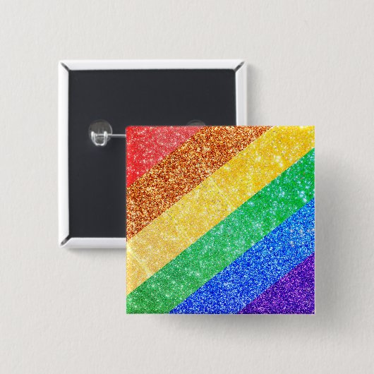 Pride LGBTQA+ regenboog Vierkante Button 5,1 Cm (Voorkant /achterkant)