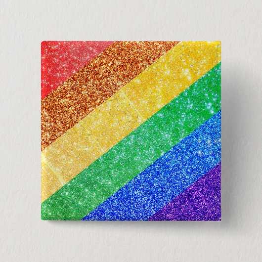 Pride LGBTQA+ regenboog Vierkante Button 5,1 Cm (Voorkant)
