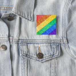 Pride LGBTQA+ regenboog Vierkante Button 5,1 Cm
