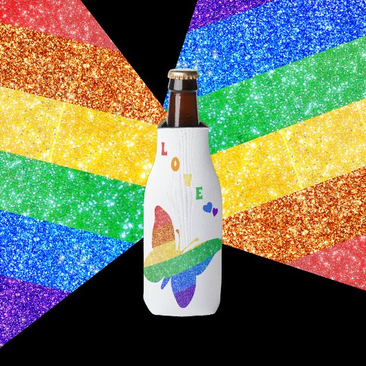 Pride LGBTQA+ regenboog vlinder Flesjeskoeler