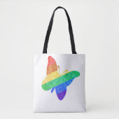 Pride LGBTQA+ regenboog vlinder Tote Bag (Voorkant)