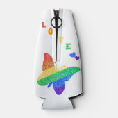 Pride LGBTQA+ regenboogvlinder Flesjeskoeler (Achterkant)