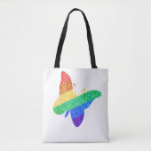 Pride LGBTQA+ regenboogvlinder Tote Bag (Voorkant)