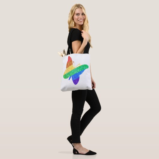 Pride LGBTQA+ regenboogvlinder Tote Bag (Op model)