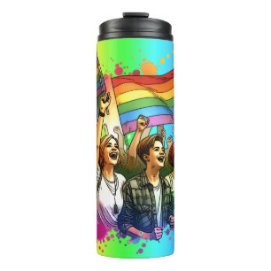 Pride LGBTQIA + Mensen en Vlaggen Thermosbeker