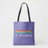 PRIDE LGBTQIA Regenboogvlag, Pride Paarse Canvas t Tote Bag (Voorkant)