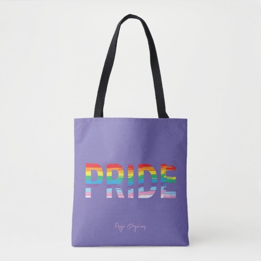 PRIDE LGBTQIA Regenboogvlag, Pride Paarse Canvas t Tote Bag (Voorkant)