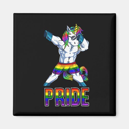 Pride LHBT Bodybuilding Unicorn Muscle Lesbisch Ga Magneet (Voorkant)