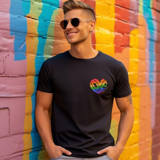 Pride Liefde Gay Regenboog LGBTQ Aangepaste Naam o T-shirt