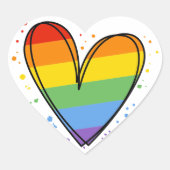 Pride Liefde Hart Homoregenboog LGBTQ Sticker (Voorkant)
