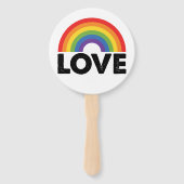 Pride Liefde Is Liefde Gay Gelijkheid Regenboog LG Handwaaier (Voorkant)
