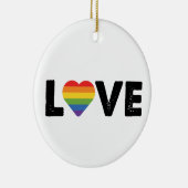 Pride Liefde Is Liefde Gay Gelijkheid Regenboog LG Keramisch Ornament (Rechts)
