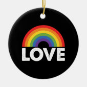 Pride Liefde Is Liefde Gay Gelijkheid Regenboog LG Keramisch Ornament (Voorkant)