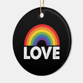 Pride Liefde Is Liefde Gay Gelijkheid Regenboog LG Keramisch Ornament (Links)