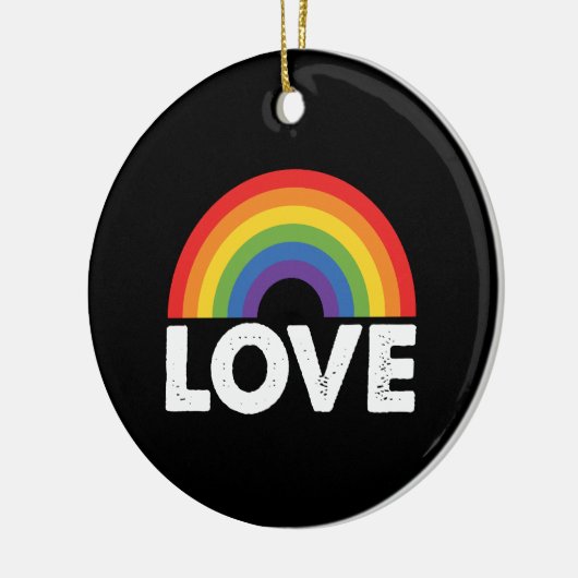 Pride Liefde Is Liefde Gay Gelijkheid Regenboog LG Keramisch Ornament (Links)