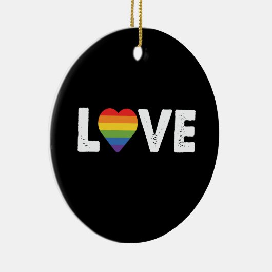 Pride Liefde Is Liefde Gay Gelijkheid Regenboog LG Keramisch Ornament (Rechts)