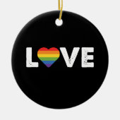 Pride Liefde Is Liefde Gay Gelijkheid Regenboog LG Keramisch Ornament (Voorkant)