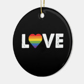 Pride Liefde Is Liefde Gay Gelijkheid Regenboog LG Keramisch Ornament (Links)