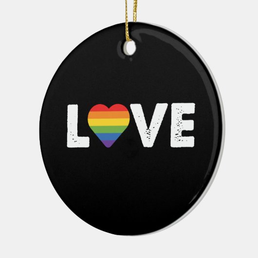 Pride Liefde Is Liefde Gay Gelijkheid Regenboog LG Keramisch Ornament (Links)