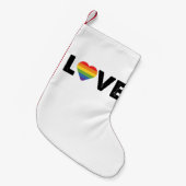 Pride Liefde Is Liefde Gay Gelijkheid Regenboog LG Kleine Kerstsok (Voorkant (Hangend))