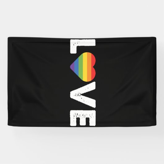 Pride Liefde Is Liefde Gay Gelijkheid Regenboog LG Spandoek (Horizontaal)