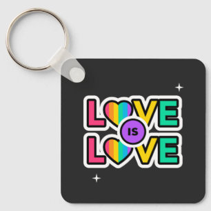 Pride. Liefde is liefde. Gay Rainbow-kleuren Keych Sleutelhanger