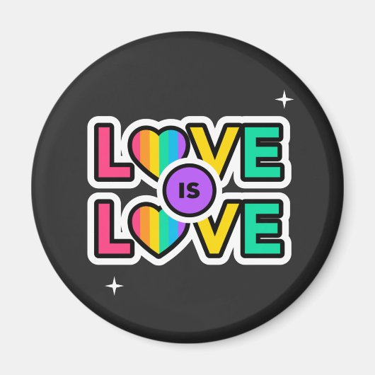 Pride. Liefde is liefde. Gay Rainbow-kleuren Magneet (Voorkant)