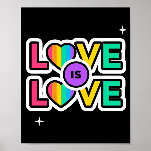 Pride. Liefde is liefde. Gay Rainbow-kleuren Poster (Voorkant)