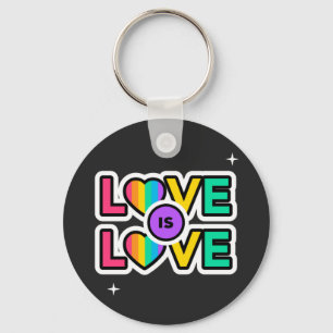 Pride. Liefde is liefde. Gay Rainbow-kleuren Sleutelhanger